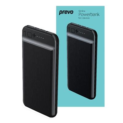 Prevo SP3012 Power bank,10000mAh Portable Fast Charging for Smart Phones, Tablets and Other Devices, Slim Design, Dual-Port with USB Type-C and Micro USB Connection, Black