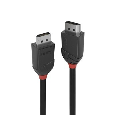 LINDY 36492 Black Line DisplayPort Cable, DisplayPort 1.2 (M) to DisplayPort 1.2 (M), 2m, Black & Red, Supports UHD Resolutions up to 4096×2160@60Hz, Triple Shielded Cable, Corrosion Resistant Copper 30AWG Conductors, Retail Polybag Packaging