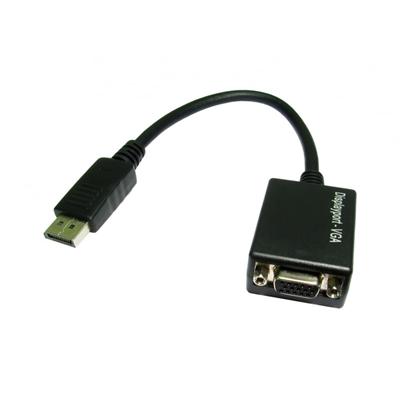 TARGET HDHDPORT-VGACAB Converter Adapter, DisplayPort 1.2 (M) to VGA (F), 0.15m Cabled Adapter, Black, 2048×1152 Max Resolution Support, Supports up 1080p at 50/60hz