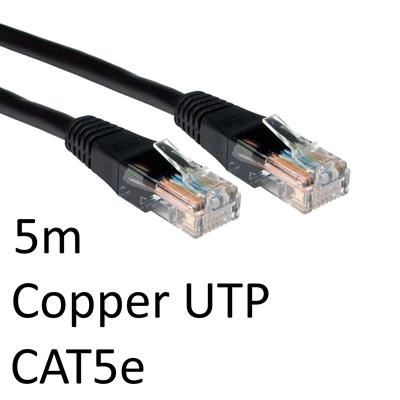 RJ45 (M) to RJ45 (M) CAT5e 5m Black OEM Moulded Boot Copper UTP Network Cable