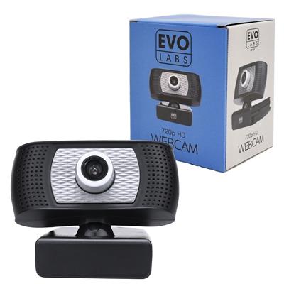 Evo Labs CM-01 HD Webcam with Mic,1280×720 USB2.0 Webcam with 30fps, photo and video capture, Compatible with Microsoft Windows 10 & 11