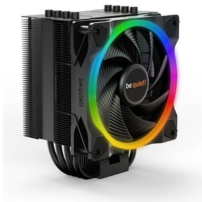 be quiet! Pure Rock 2 FX Black Fan CPU Cooler, Universal Socket, Light Wings 120mm PWM Addressable RGB LED Cooling Fan, 2000RPM, 4 Heat Pipes, 150W TDP, Airflow-Optimized Fan Blades for High Pressure & Low Noise, Intel LGA 1700 & AMD AM5 Compatible