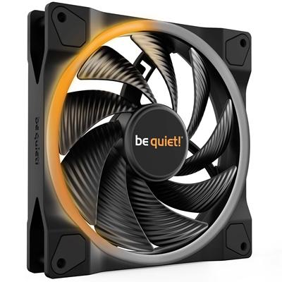 be quiet! Light Wings PWM High Speed Addressable RGB Fan, 140mm, 2200RPM, 4-Pin PWM Fan & 3-Pin ARGB Connectors, Black Frame, Black Blades, ARGB Lighting on Front & Rear