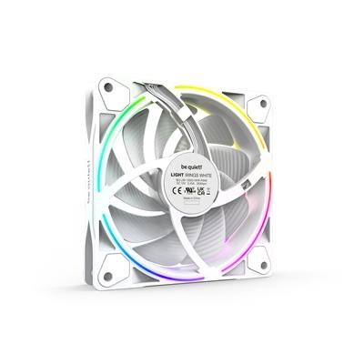 be quiet! LIGHT WINGS White 120mm PWM ARGB High Speed Case Fans x3, Rifle Bearing, 18 LEDs, Front & Rear Lighting, Up to 2500 RPM, ARGB Hub included