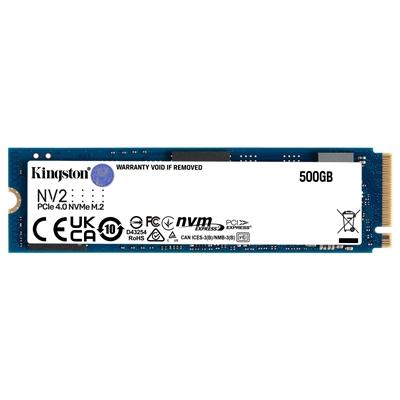 Kingston NV2 (SNV2S/500G) 500GB, NVMe M.2 Interface, PCIe 4.0, 2280 SSD, Read 3500 MB/s, Write 2100 MB/s, 3 Year Warranty