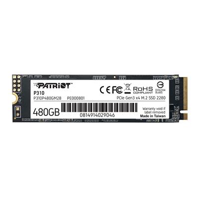 Patriot P310 (P310P480GM28) 480GB NVMe SSD, M.2 Interface, PCIe Gen3, 2280, Read 1700MB/s, Write 1500MB/s, 3 Year Warranty