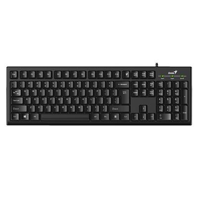 Genius KB-100 Wired Smart Keyboard, USB Plug and Play, Customizable Function Keys, Multimedia, Full Size UK Layout Design for Home or Office, Black