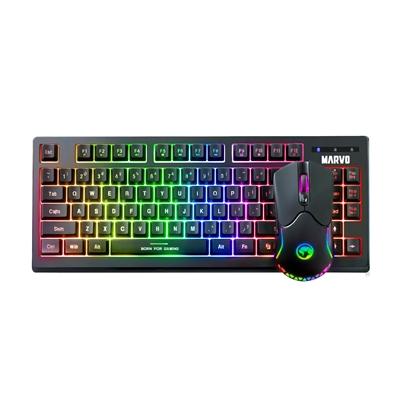 Marvo Scorpion KW516 Wireless TKL Gaming Keyboard and Mouse, 80% TKL Design, 2.4GHz Wireless Connection, RGB Backlight, Anti-ghosting with Optical Sensor Mouse 6 Level Adjustable dpi 800-4800, 7 Buttons