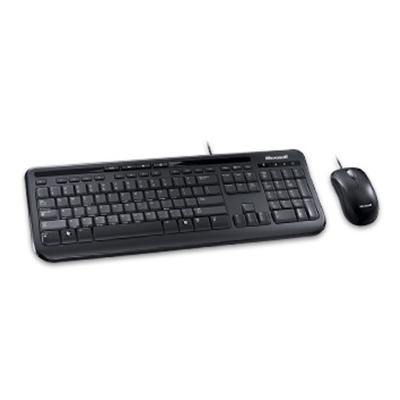 Microsoft 600 Wired Desktop, USB Plug-and-Play, Optical Wired Mouse, Full-Size Keyboard, Spill-Resistant, Quiet-touch Keys, Compatible with Windows, Mac and Android, QWERTY UK English Layout, Black