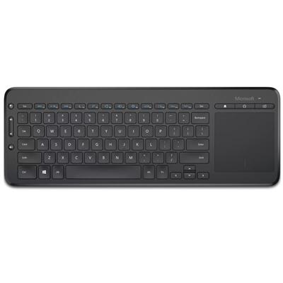 Microsoft All-in-One Wireless Media Keyboard with Integrated Trackpad, Spill-Resistant, Customisable Media Hotkeys, Compatible with Windows, Mac, Android, Smart TV’s and Consoles, UK English Layout