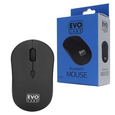 Evo Labs BTM-001 Bluetooth Mouse, 800 DPI Optical Tracking, Full Size, 3 Button with Scroll Wheel, Ambidextrous Design, Matte Black