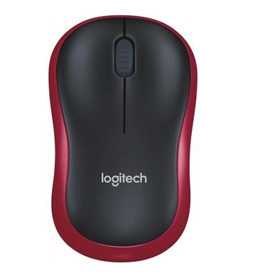 Logitech M185 Wireless Mouse, 2.4GHz with USB Mini Receiver, 12-Month Battery Life, 1000 DPI Optical Tracking, Ambidextrous, Compatible with PC, Mac, Laptop, Red and Black