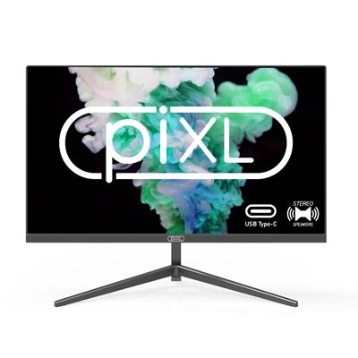 piXL PX24IPUHDS 24 Inch Frameless IPS Monitor, Widescreen LCD Panel, 5ms Response Time, 75Hz Refresh Rate, Full HD 1920 x 1080, HDMI, Display Port, USB-C, Speakers 16.7 Million Colour Support, Black Finish