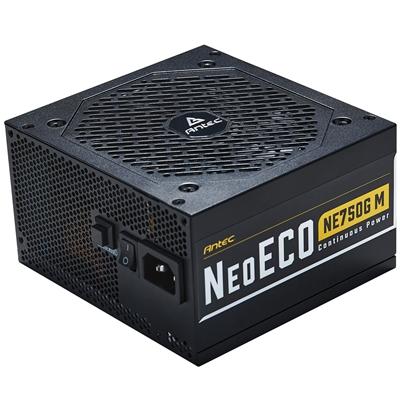 ANTEC NeoECO NE750G M 750W PSU, 120mm Silent Fan, 80 PLUS Gold, Fully Modular, UK Plug, Heavy-Duty Japanese Capacitors, Hybrid Zero RPM Fan Mode