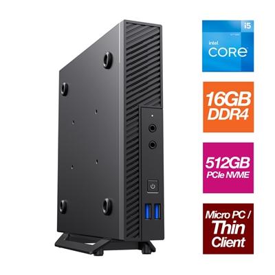Small Form Factor – Intel i5 12400 6 Core 12 Threads 2.50GHz (4.40GHz Boost), 16GB RAM, 512GB NVMe M.2, – 1L VESA Mountable Small Foot Print for Home or Office Use – Pre-Built PC