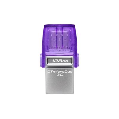Kingston DataTraveler DTDUO3CG3/128GB 128GB MicroDuo USB OTG Flash Drive, 3C, USB-C and Type A