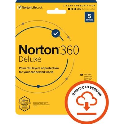Norton 360 Deluxe 2022, Antivirus Software for 5 Devices, 1-year Subscription, Includes Secure VPN, Password Manager and 50GB of Cloud Storage, PC/Mac/iOS/Android, Activation Code by email – ESD