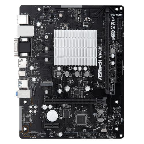Asrock N100M, Integrated Intel Quad-Core N100, Micro ATX, 1 DDR4, VGA, HDMI, DP, 1x M.2