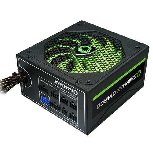 GameMax 800W GM800 PSU, Semi-Modular, 14cm Silent Fan, 80+ Bronze, Black Mesh Cables, Power Lead Not Included