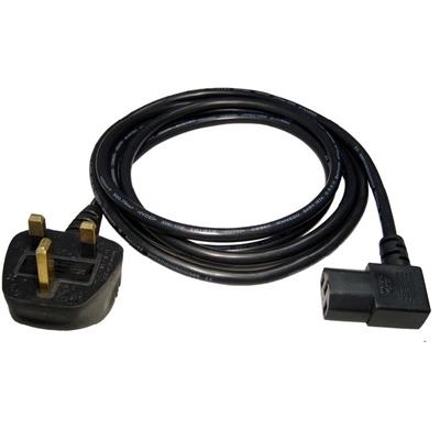 UK Mains to Right-Angled IEC C13 Kettle 1.8m Black OEM Power Cable