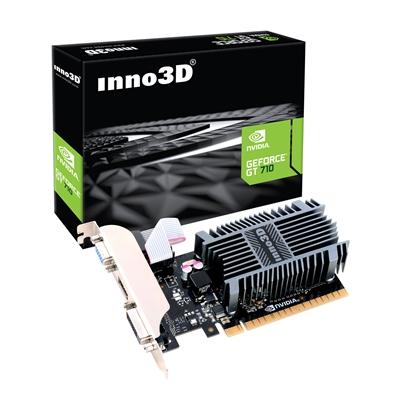 Inno3D NVIDIA GeForce GT 710 2GB SDDR3 LP Graphics Card, 2GB SDDR3, 192 CUDA Cores, 594 MHz Base Clock, Passive Cooling, 1x DVI-D / 1x HDMI Port / 1x VGA