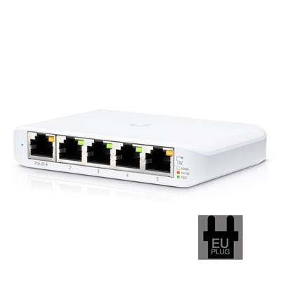 Ubiquiti USW-FLEX-MINI UniFi USW Flex Mini 5 Port Smart Managed POE/USB C Powered Gigabit Network Switch (EU Plug)