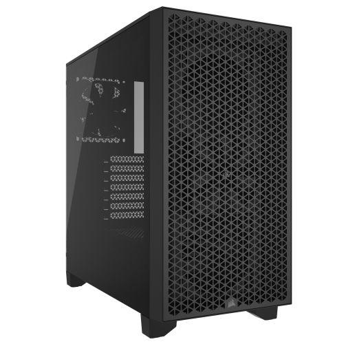Corsair 3000D Airflow Gaming Case w/ Glass Window, ATX, 2x SP120 Fans, GPU Cooling, 4-Slot GPU Support, High-Airflow Front, Black