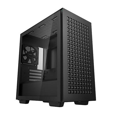 DeepCool CH370, Black, Mini Tower Chassis w/ Tempered Glass Window, 1x 120mm Fan, 2x USB 3.0, mATX/mITX