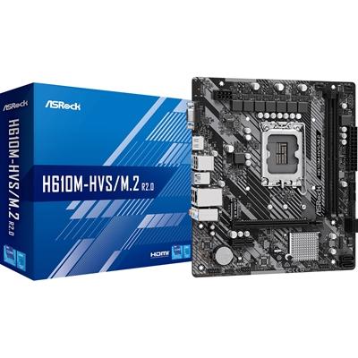 ASRock H610M-HVS/M.2 R2.0 Super Alloy Intel 1700 Socket Motherboard, Micro-ATX, 2x DDR4 Slots, 1x M.2 Socket, GbE LAN, 1x D-Sub / 1x HDMI Port