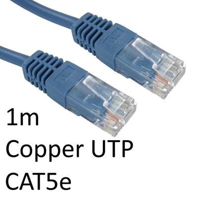 RJ45 (M) to RJ45 (M) CAT5e 1m Blue OEM Moulded Boot Copper UTP Network Cable