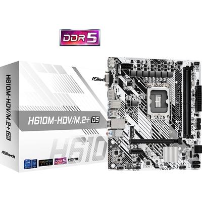 ASRock H610M-HDV/M.2+ D5, Intel 12th and 13th ,DDR5, SATA3, USB 3.2 Gen1