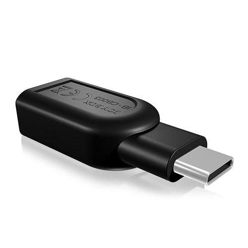 Icy Box USB 3.0 Type-C Male to USB Type-A Female Converter Dongle, Black