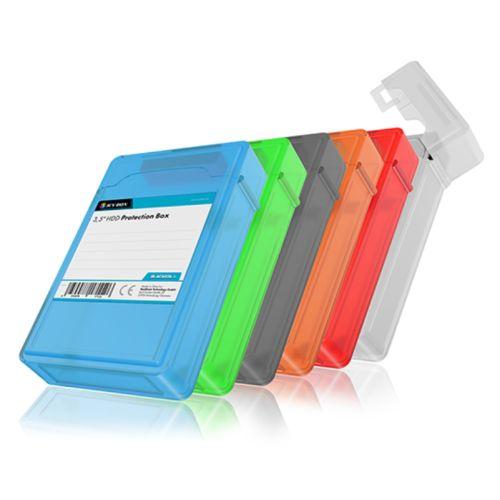 Icy Box (IB-AC602B-6) 3.5″ Hard Drive Anti-Shock Protective Boxes – Pack of 6 (Various Colours), Fall/Dust/Splash Protection, Stackable