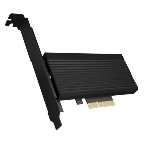 Icy Box (IB-PCI208-HS) PCIe 4.0 x4 NVMe Converter Card, Supports M.2 2230/42/60/80, Aluminium Heatsink, Full/Low Profile Brackets