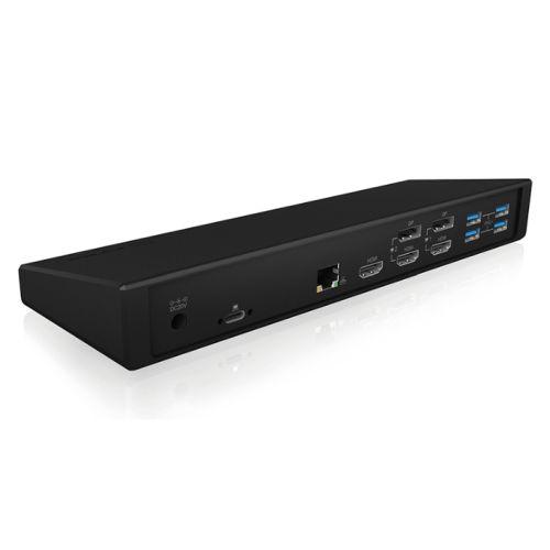 Icy Box (IB-DK2244AC) USB-A/C 14-in-1 Docking Station w/ PD 60W – 1x USB-C, 5x USB-A, 3x HDMI, 2x DP, RJ45, Audio In/Out