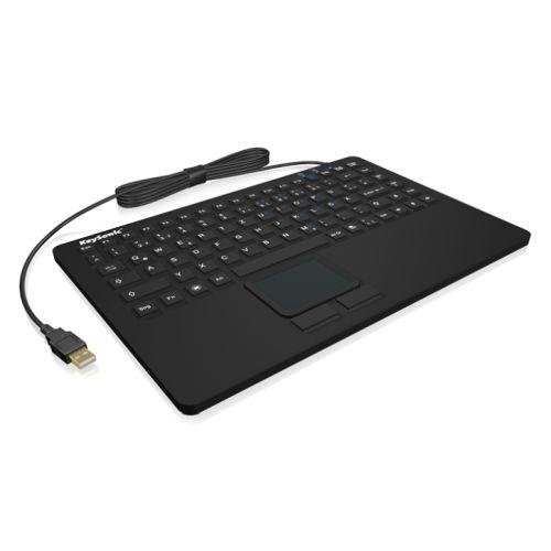 Icy Box Keysonic (KSK-5230IN) Industrial Mini USB Keyboard w/ Touchpad, IP68 Waterproof & Dustproof, Black