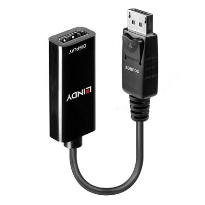 LINDY 41718 Converter, DisplayPort 1.2 (M) to HDMI 1.4 (F), 0.15m Adapter, Black & Red, Supports Resolutions up to 4K 3840×2160@30Hz, Quick & Simple Plug-and-Play Installation, Retail Polybag Packaging