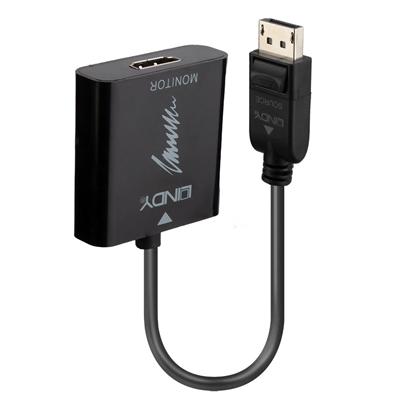 LINDY 41068 DisplayPort 1.2 to HDMI 2.0 18G Active Converter, Connect a DisplayPort computer to an HDMI 4k display, Supports resolutions up to 3840×2160@60Hz, 2 year warranty