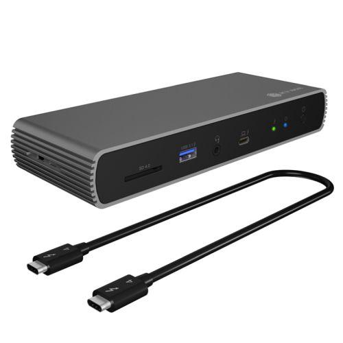 Icy Box (IB-DK8801-TB4) Thunderbolt 4 Type-C 10-in-1 Docking Station w/ PD 96W – 2x TB Type-C, 4x USB-A, RJ45, Audio in/out, SD Card Reader
