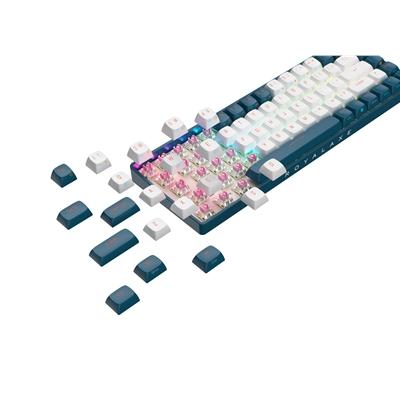 Royalaxe R68 Hot Swappable Mechanical Keyboard, 60% TKL Design, 67 Keys, 2.4GHz, Bluetooth 5.0 or Wired Connection, TTC Golden-Pink Switches, RGB, Windows and Mac Compatible, UK Layout