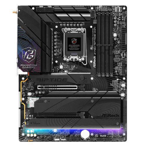 ASRock Z790 Riptide WiFi PHANTOM GAMING Intel 1700 Socket Motherboard, ATX, 4x DDR5 Slots, 6x M.2 Sockets, 2x USB-C Port, Fitted I/O Shield, 2.5GbE LAN, Wi-Fi 7, 1x DisplayPort / 1x HDMI Port