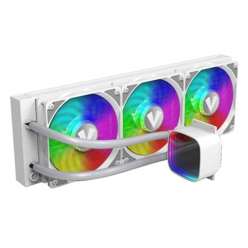 Vida Aquilo 360mm ARGB Liquid CPU Cooler, 3x ARGB PWM Fans, Infinity Mirror RGB Pump Head, White