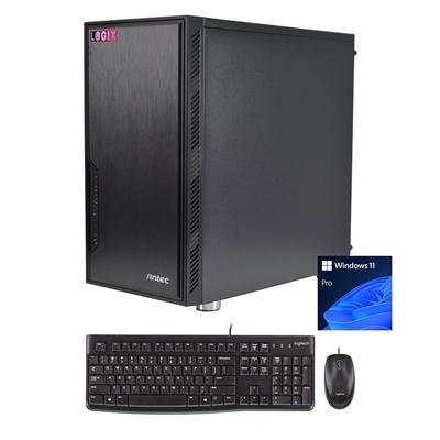 LOGIX Intel i3-12100 3.30GHz (4.30GHz Boost) 4 Core 8 threads. 8GB Kingston DDR4 RAM, 500GB Kingston NVMe M.2, 80 Cert PSU, Wi-Fi, Windows 11 Pro installed + FREE Keyboard & Mouse – Prebuilt System – Full 3-Year Parts & Collection Warranty