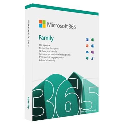 Microsoft Office 365 Family, 6 Users – 5 Devices Each (PC, Mac, iOS & Android), 1 Year Subscription
