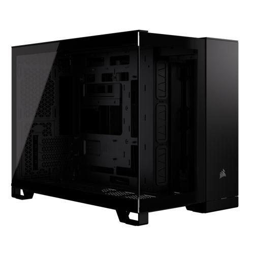 Corsair 2500X Dual Chamber Gaming Case w/ Glass Side & Front, Micro ATX, No Fans Inc., Mesh Panels, USB-C, Black