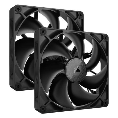Corsair iCUE LINK RX140 14cm PWM Case Fans x2, Magnetic Dome Bearing, 1700 RPM, iCUE LINK Hub Included, Black