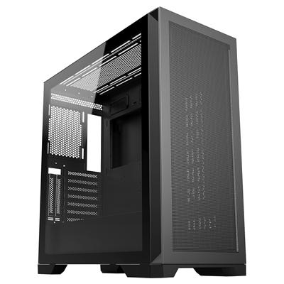 CIT Creator Black Full Tower ATX/ E-ATX Case with Tempered Glass Side Panel, 9 Expansion Slots & FREE ARGB Fan Hub Strip Kit