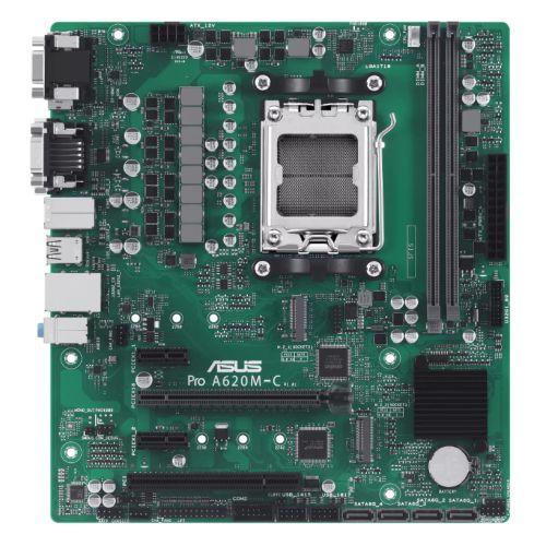 Asus PRO A620M-C-CSM – Corporate Stable Model, AMD A620, AM5, Micro ATX, 2 DDR5, VGA, HDMI, DP, GB LAN, PCIe4, 2x M.2