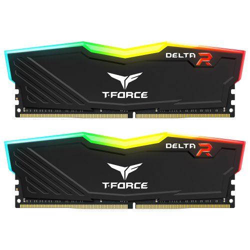 Team T-Force Delta RGB 16GB Kit (2 x 8GB), DDR4, 3200MHz (PC4-25600), CL16, XMP 2.0, DIMM Memory, Black