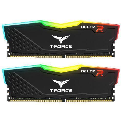 Team T-Force Delta RGB 32GB Kit (2 x 16GB), DDR4, 3600MHz (PC4-28800), CL18, XMP 2.0, DIMM Memory, Black